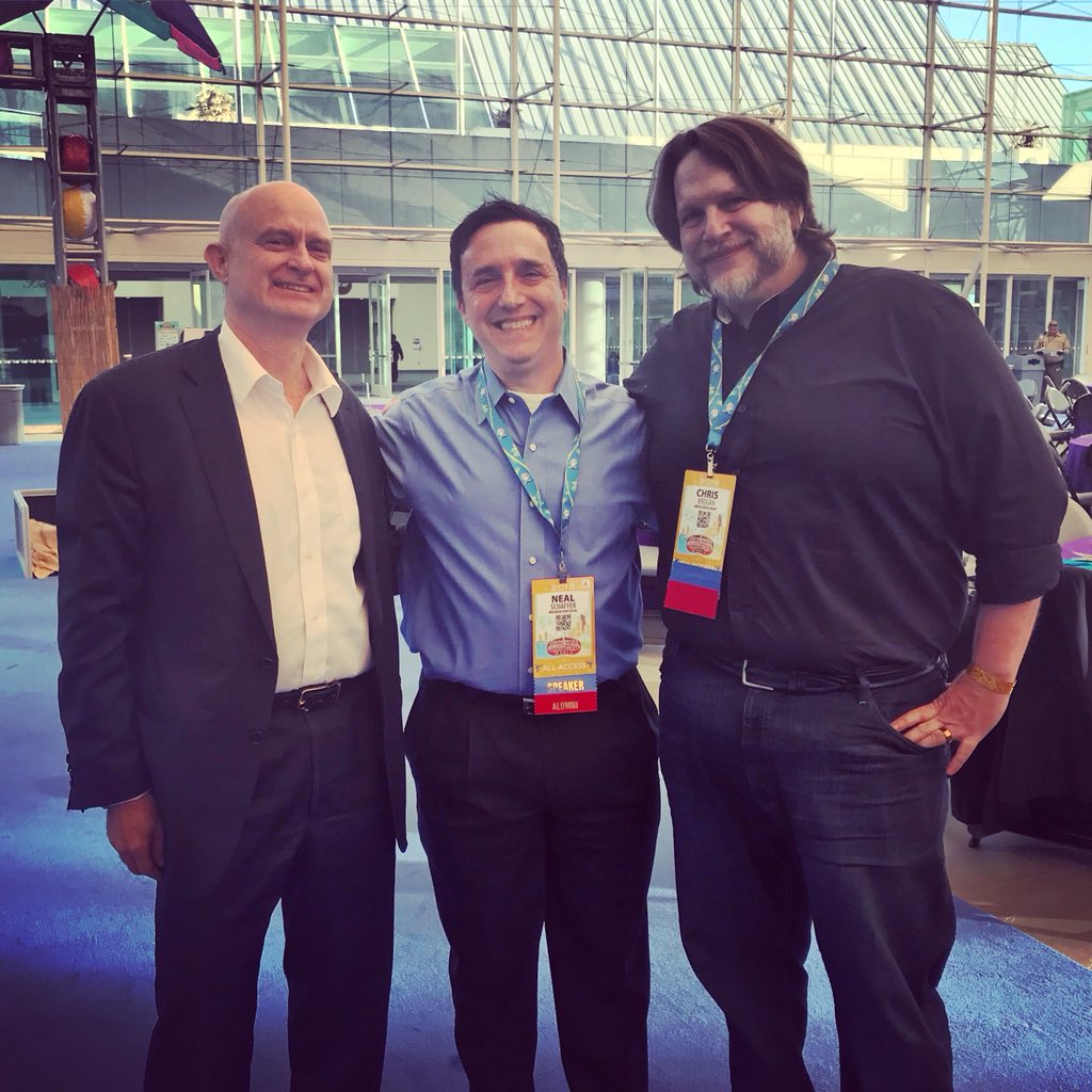 NealSchaffer's tweet photo. LOTS of amazing memories from #smmw18 , but my most memorable convo was with Jodee Rich from PeopleBrowsr / Kred and @chrisbrogan talking #cryptocurrency , #blockchain , and, of course, #trustagents . Had been a fan of Chris for many years, and finally met him for the first time! https://t.co/oMy1nP24To
