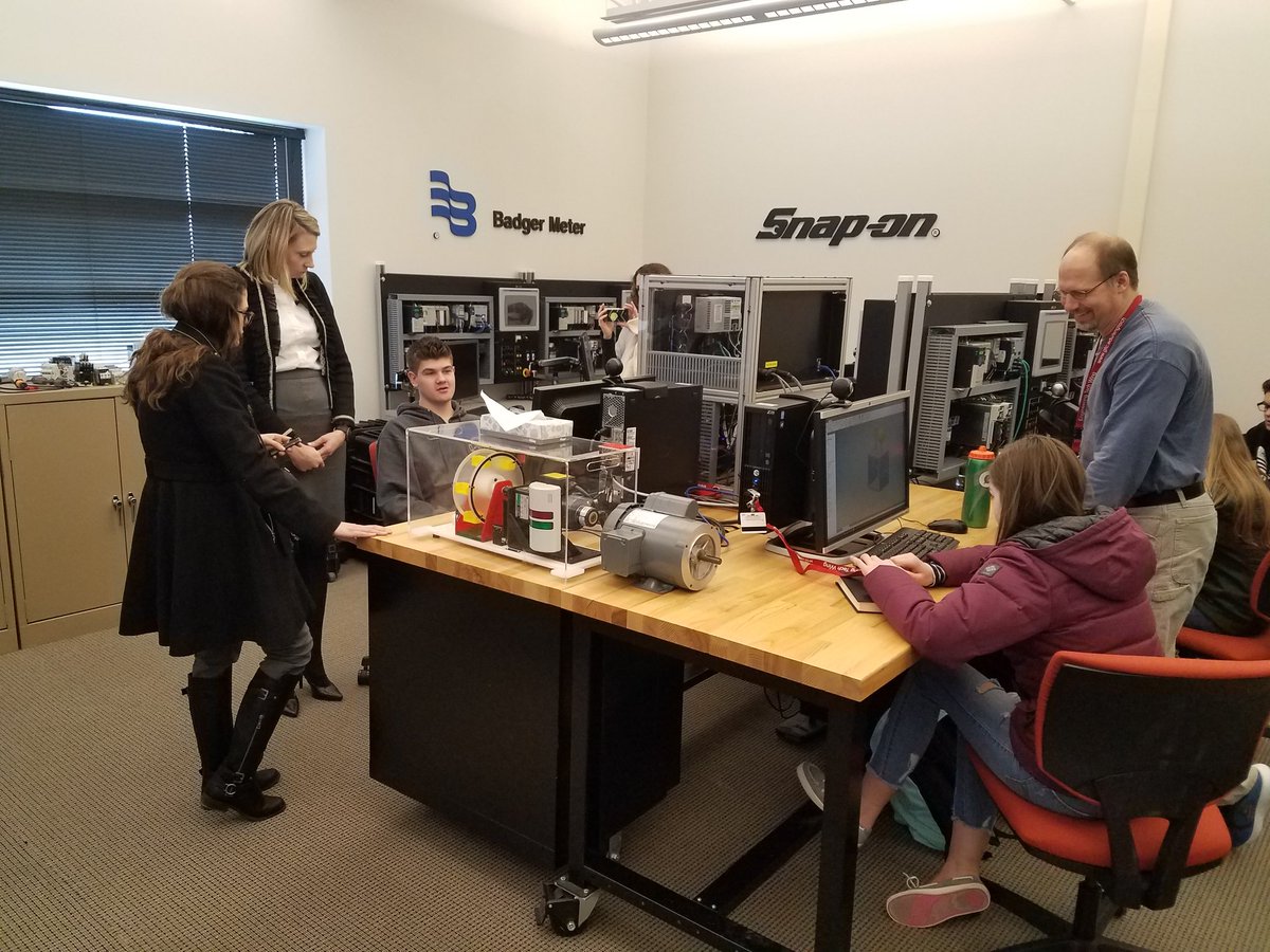 REAL School students <a href="/gatewaytech/">Gateway Tech College</a> being interviewed for Journal Times article. #BEREAL