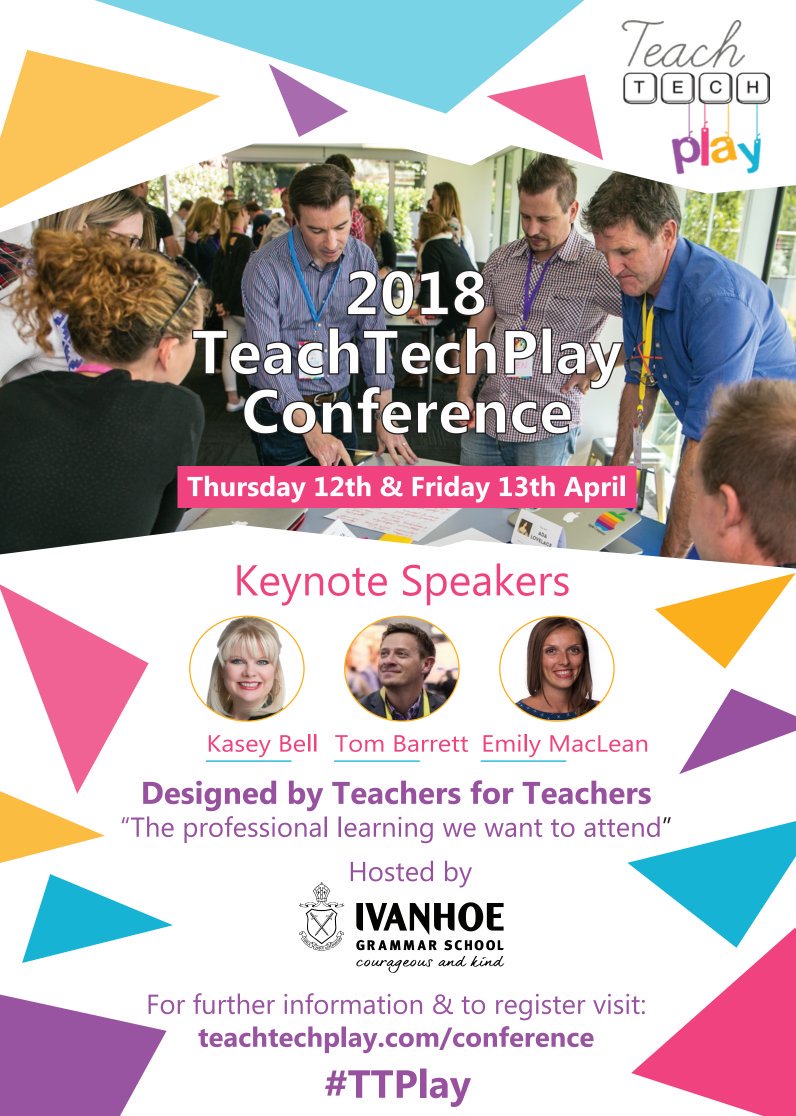 misskyritsis's tweet photo. What I love most about @TeachTechPlay is it allows me to continue to learn, grow and develop myself from some of the best educators around the world. Don't miss out on purchasing your ticket for #TTPlay Conference in April https://t.co/9L652qEaGn #aussieED https://t.co/qk0C4Q43N0