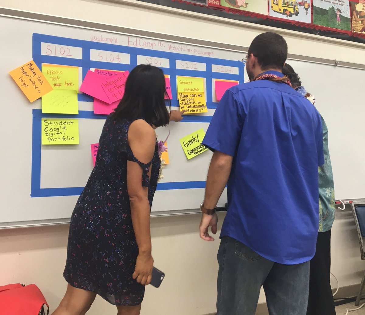 MsDedwylder's tweet photo. About to experience my first Ed Camp! #teachersteachingteachers #ecet2hi #edcamphi https://t.co/zvMfRBzfgu