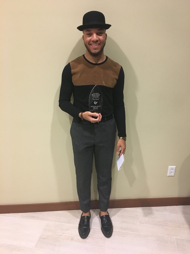 MUBMI's tweet photo. Congratulations to Steven Qualls #MBMI18 and Terrell Stanley #MBMI20 on being the named the Outstanding Big XII Senior and Sophomore of the Year Award respectively! #HigherEducation #HigherExpectation https://t.co/eKjKFnaIY6