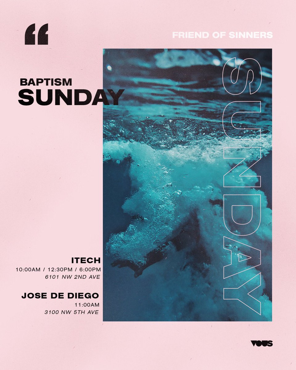 VousChurch's tweet photo. Tomorrow we embark on Pastor @richwilkersonjr’s new collection of talks “Friend of Sinners” - AND it’s Baptism Sunday!  Tomorrow may go down in history as the best Sunday ever! You coming? https://t.co/JCGVA3jJF0