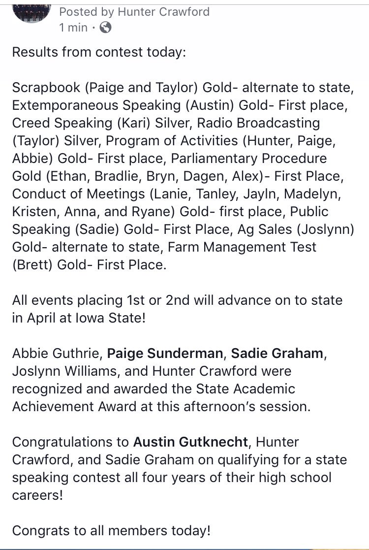 See Contest Results Below:
