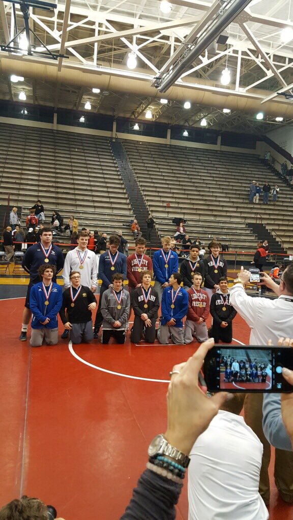 PMWestWrestling's tweet photo. Greg is also 1 of 13 District XI wrestlers to place first at NE Regionals this year 😏💙🥇 #BestinPA https://t.co/AF5H1cN7p7