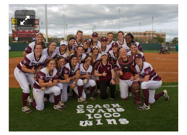 Cltysarczyk's tweet photo. Four years and a few days ago, @AggieSoftball celebrated a very special day with @Coach_Jo_Evans - her 1,000th career win! https://t.co/7ETFOrBSal