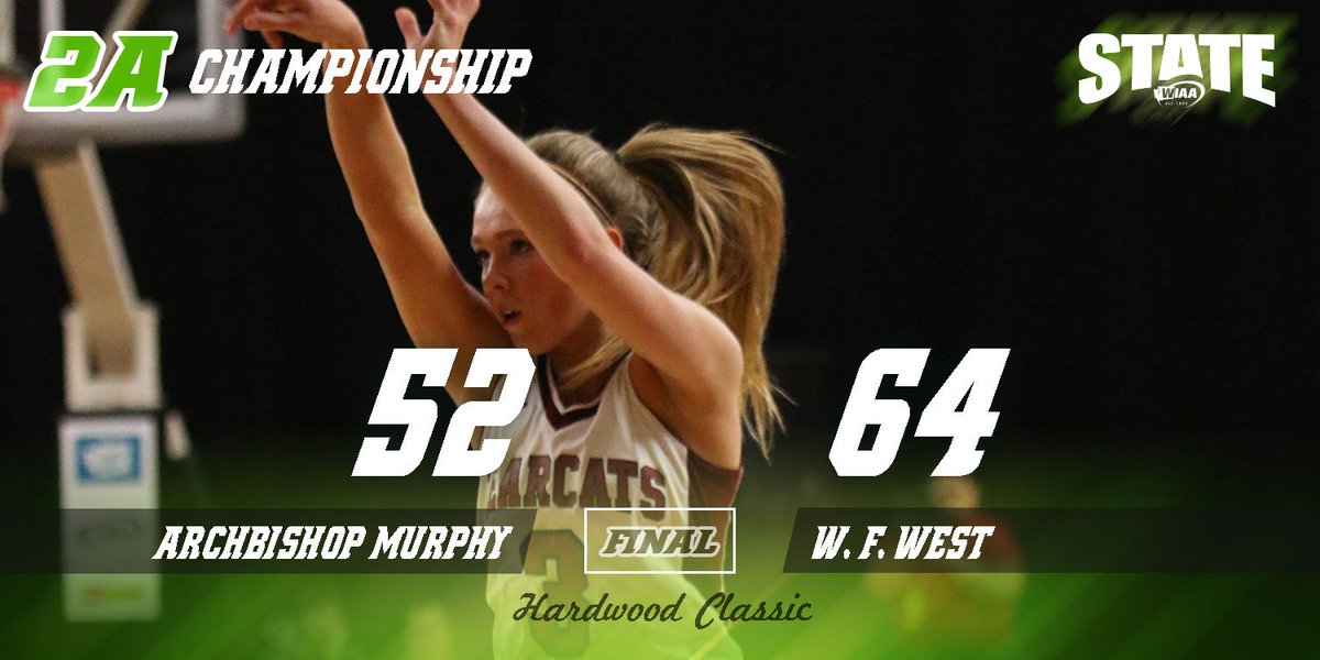 wiaawa's tweet photo. 2A Girls Basketball Championship:  W. F. West 64 - Archbishop Murphy 52 #HardwoodClassic https://t.co/rmyICnYz8I