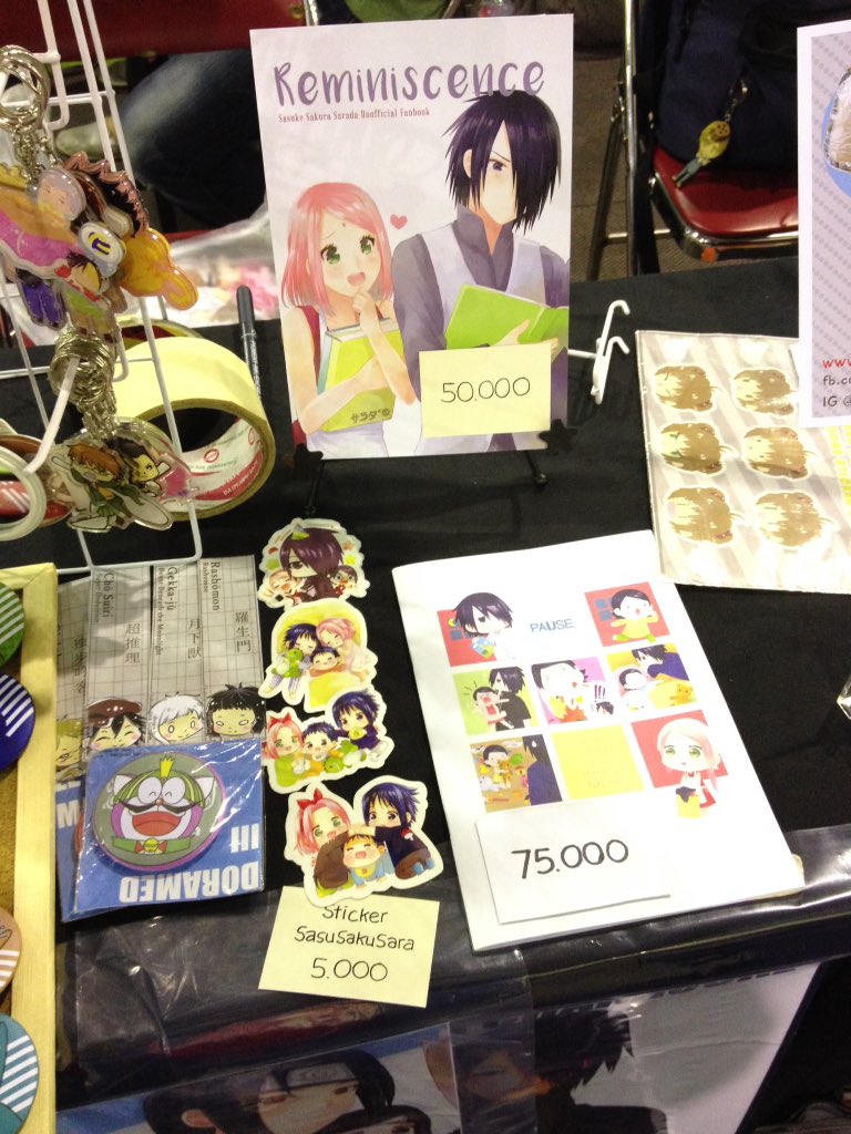 smartchocobear's tweet photo. Booth i-15ab today! 。゚✶ฺ.ヽ(*´∀`*)ノ.✶゚ฺ。 #comifuro #comifurox #comifuro10 #cfx #sasusaku https://t.co/NpCVKz2GVa
