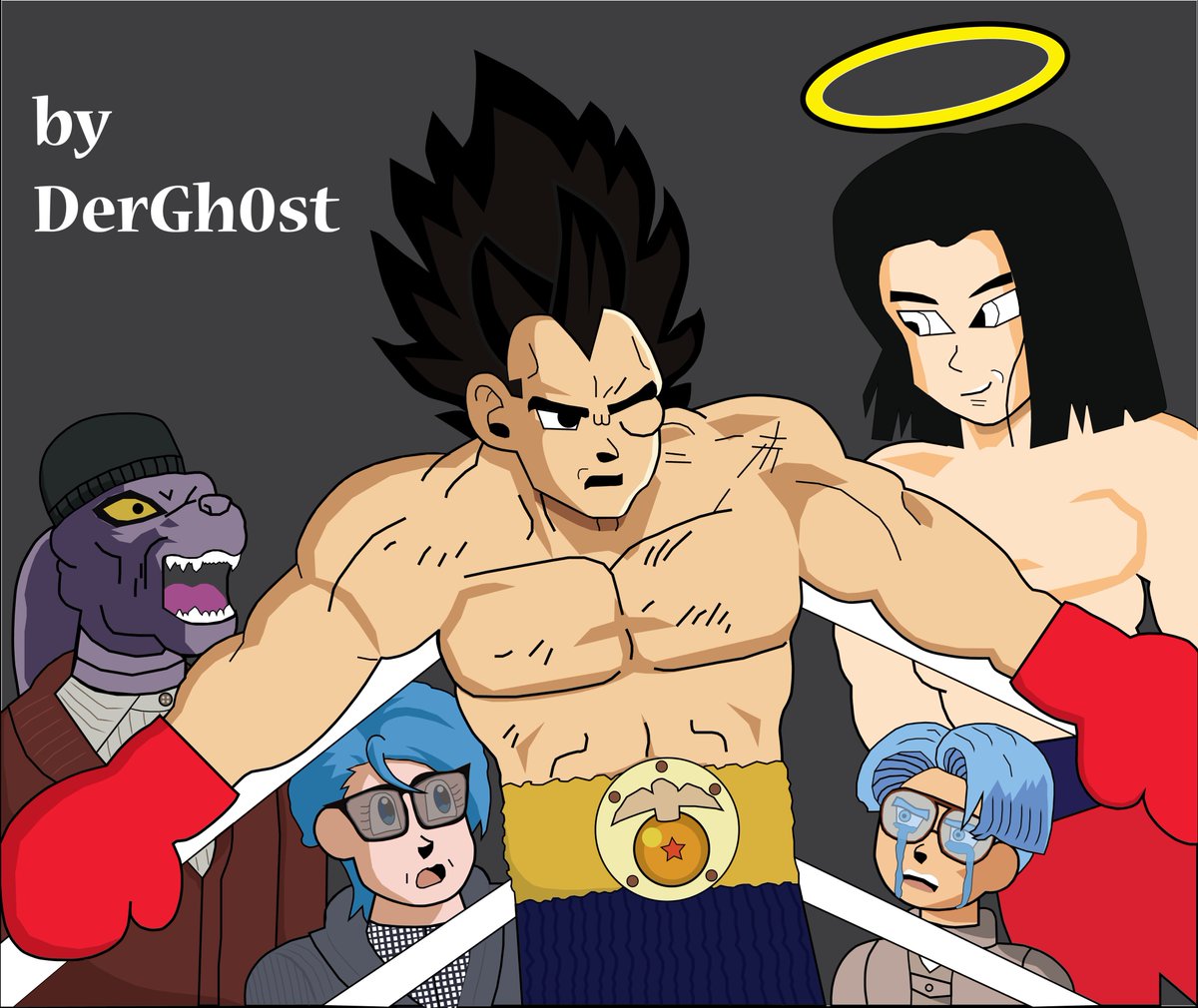 Adventuror's tweet photo. @MasakoX This one took me almost 2 weeks. But since there were no new episode of dbs, i had nothing better to do. #VegetaBalboa https://t.co/XWRz2hlOSc