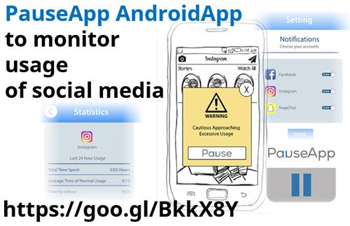 MedGizmo's tweet photo. #PauseApp1: #PauseApp #AndroidApp #freeapp to monitor usage of #socialmedia https://t.co/m5twBhdnJa #mentalhealth #anxiety #depression #socialmedia #eHealth #Healthapps #MentalHealthAwareness #Android #freedownload https://t.co/kjR97t9WXe