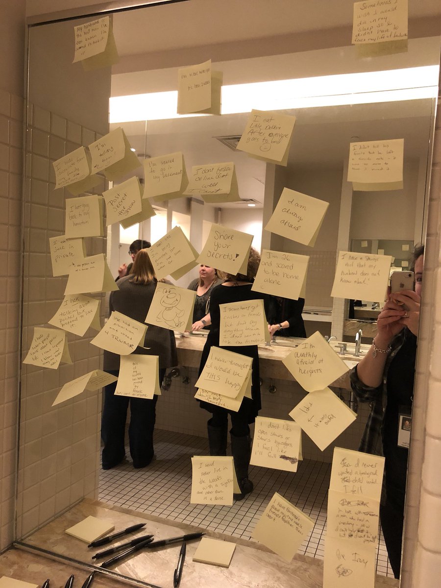 PostSecretShow's tweet photo. Spotted in the women’s bathroom at the #psmadison show https://t.co/HSOLTLAEB4
