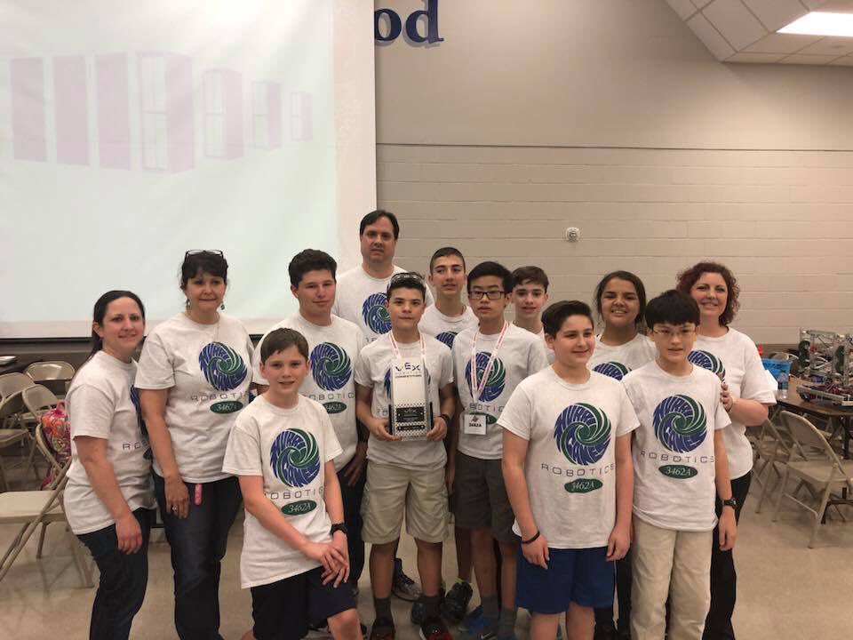 blissmc22's tweet photo. Fontainebleau Jr. High’s Vex Robotics team has earned the Excellence Award &amp; qualified for the World Championship in Kentucky. #STPPSchools #fjhhurricanes https://t.co/qoUPf2COw9
