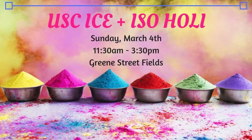USCICE's tweet photo. Holi is a Hindu festival celebrating the triumph of good over evil, the arrival of Spring and the value of friendship. It's a day to have fun with loved ones by smearing color on each other!

You do NOT have to be a member to attend and also, there will be free food! https://t.co/l3SrgLFteU