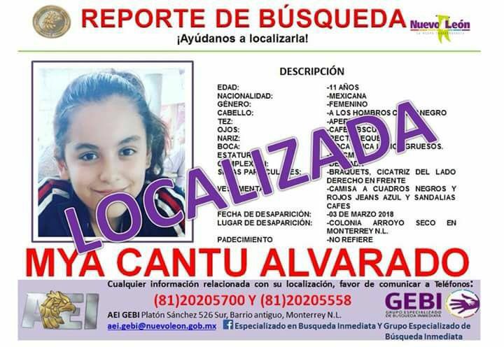 JosefinaVGzz's tweet photo. Gracias por su cooperación, ya fue localizada la menor. #GaD #Benidiciones #SanNicolás https://t.co/8tqmgkQK96