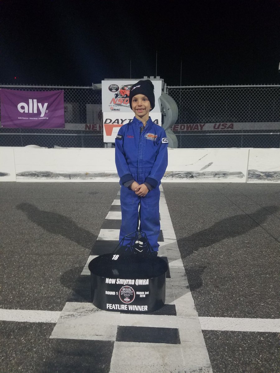 dennisdgardner's tweet photo. First "A Main" win for @gavinlane10 comes at the #dixieshootout2018 #redrookie Next stop - Nashville @USAC25Series @dfieldsfrye https://t.co/BkXmrglfga