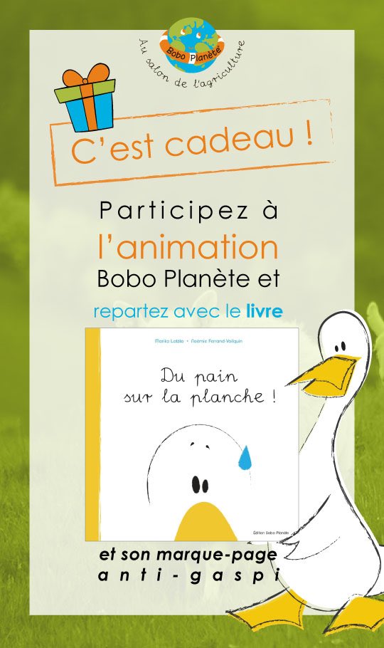 Dernier jour pour Woups au #SIA2018 avec Oscar le canard et Odette la baguette pour dire STOP au #GaspillageAlimentaire pavillon 4 Stand @Groupe_AGRICA <a href="/Salondelagri/">Salon International de l'Agriculture</a>