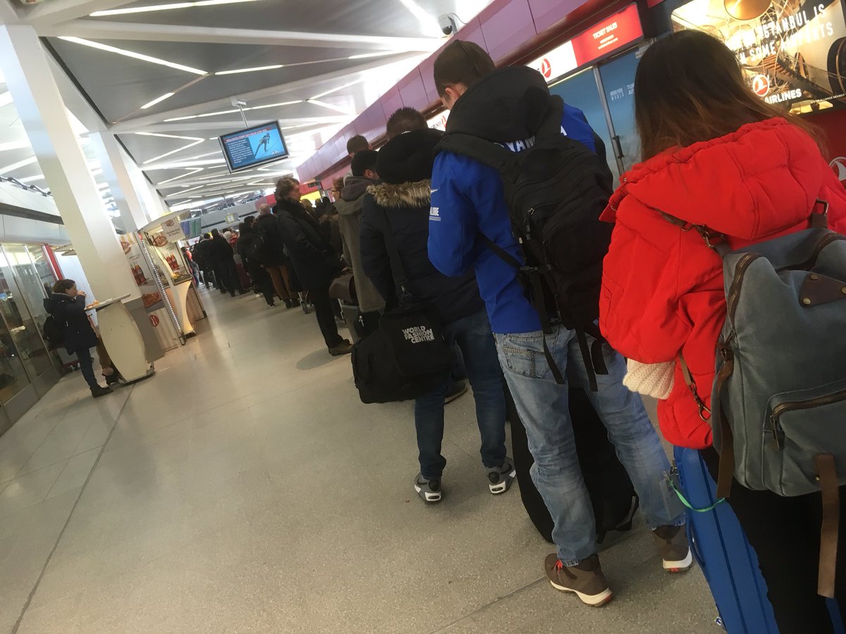 JMortimerFCO's tweet photo. @KLM this is the queue for bag drop at TXL. Is this acceptable? https://t.co/gCln9KqaKH