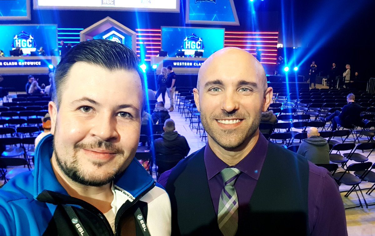 TheRoughBaby's tweet photo. Final day of #HGC Western clash about to start. #HyperHyped for another day of funtastic @BlizzHeroes games at #IEMKatowice2018 https://t.co/xpf6BgERD9