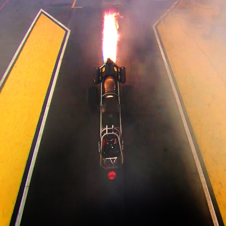 FireStarterJet's tweet photo. It was a little smoky on the track - giving this photo an eerie feel. #smokeandfire #firestarter #racinglife #afterburner #jetcar https://t.co/EklCbqa6HH