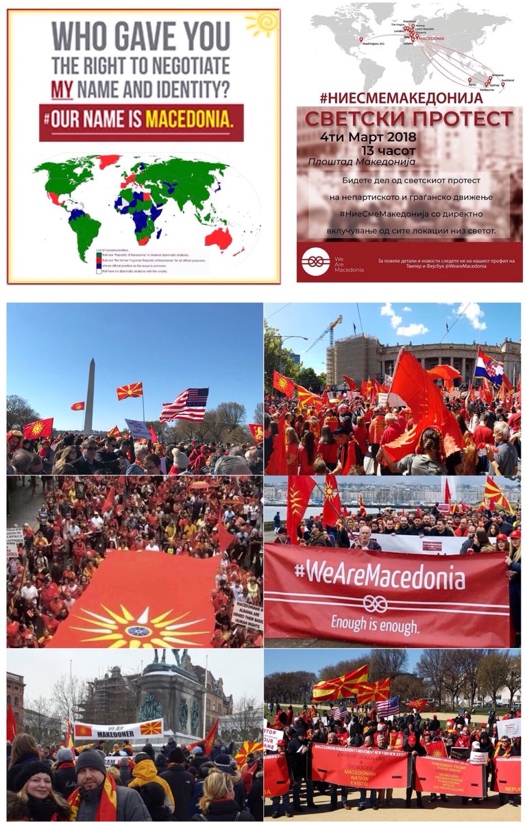 Prvič v zgodovini Makedonije od osamosvojitve do danes istočasno na 14 krajih sveta...
#March4Macedonia!

*V #Skopju ,Trg Makedonija ob 13h ... #staytuned

#Macedonia
#March4Macedonia
#WeAreMacedonia
#НиеСмеМакедонци
#EnoughIsEnough
#SamoEnoImeImamo