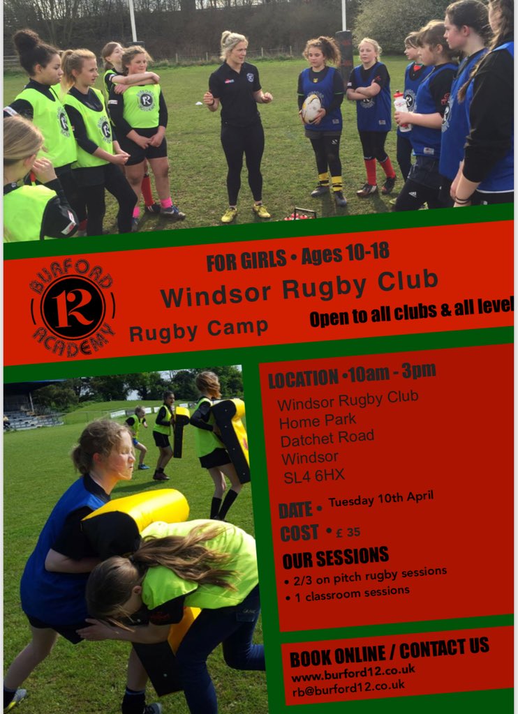 RachaelBurf12's tweet photo. 🏉🏉GIRLS RUGBY CAMPS🏉🏉
@BurfAcademy Easter Half Term camps are taking bookings now👩🏼‍💻visit https://t.co/qIF44AYS8k to secure your place 

🗓4th April📍@wrfcladies 
🗓10th April📍@WindsorDames 
🗓11th April📍@HoveRugbyClub 
🗓12th April📍@Camberleyrfc1 
Spread the Word RT https://t.co/DEZU4gY5SQ