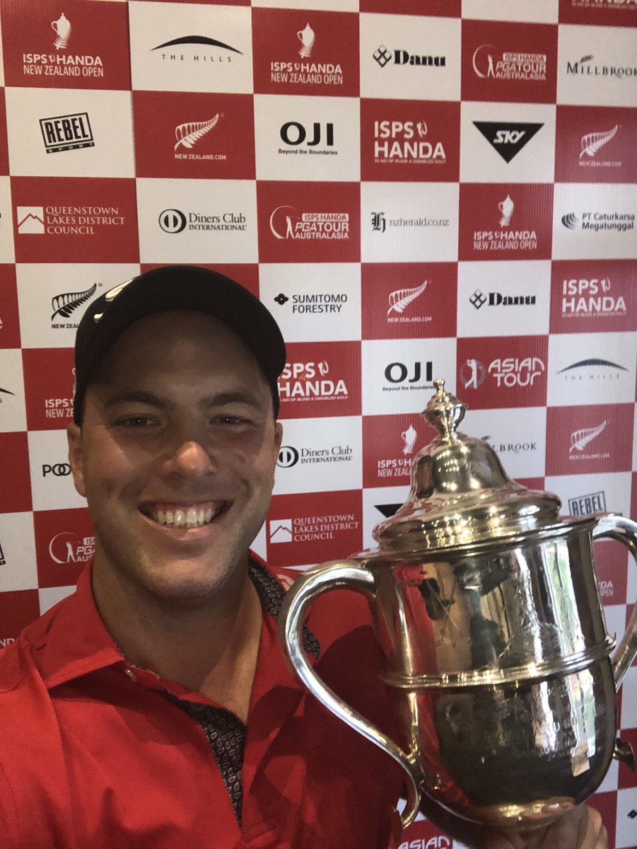 PGAofAustralia's tweet photo. A champions selfie!
Congrats to Daniel Nisbet on winning the 2018 @NZOpenGolf #NZOpen99 https://t.co/fvSIUPikQ1