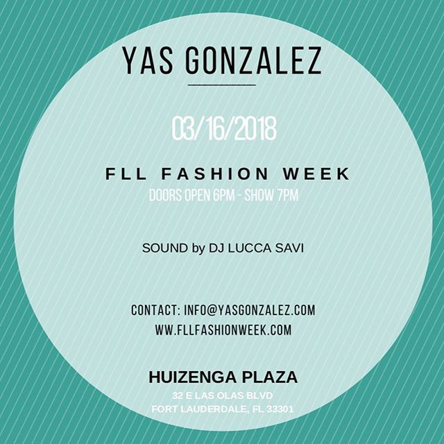 _YasGonzalez's tweet photo. Canโt wait for this amazing opportunity #fllfashionweek want to see all of you there #fashionweek #fashiondesigner #yasgonzalez #cubanamerican #fashionpublicrelations #cubacollection #libertadcollection https://t.co/6DBd58PGFy