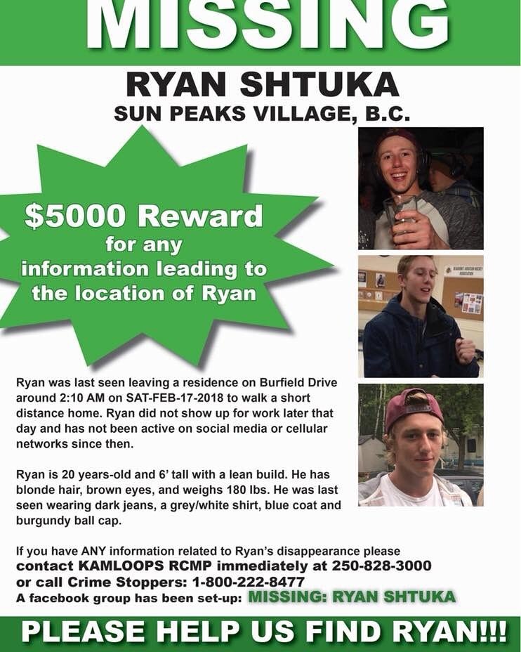 foxiboni30's tweet image. @Alberta411 @findryanshtuka 
**The search for Ryan continues everyday and the help of the public is needed! 
Keep your eyes and ears open.
Please retweet and spread the word**
Instagram - findryanshtuka
Facebook - MISSING: RYAN SHTUKA