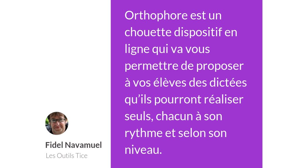 outilstice's tweet photo. Orthophore. Travailler l’orthographe avec des dictées autonomes et auto corrigées.. https://t.co/cRAs6zyCQj #Français #Tice https://t.co/X5UwkVVxyr