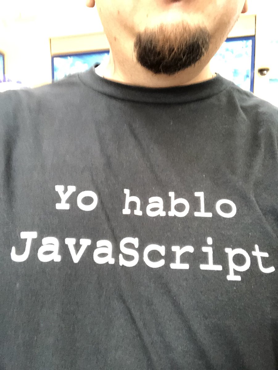 javascriptjoey's tweet photo. My girlfriend knows how much of a nerd I am and got me this awesome shirt lol I’m still geeking out lol #javascript #javascriptandchill #gamedev #devlife #coding #Programming #nodejs #mongodb #unity3d #nerdlife #grandmasboy https://t.co/ofcMy4wIO7