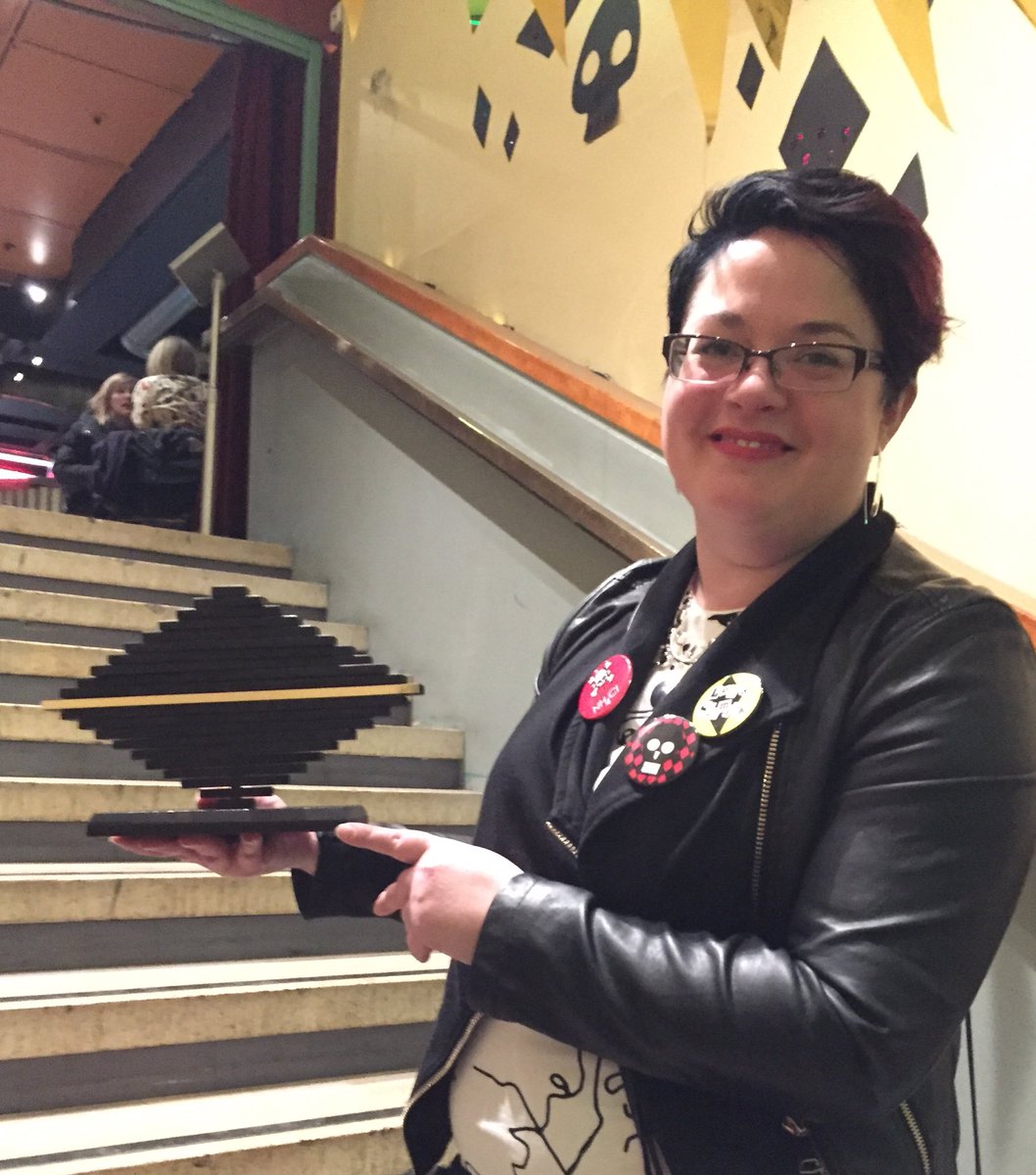 salmiakkiFi's tweet photo. She...did it again! 🔴⚪️⚫️ Ulrika Fjellborg’s strong handmade toffee Super Salty Salmiakkola took #SalmiakkiFinlandia Award 2018 voted by the gala audience! That’s unique: a double 🏆Finlandia 🏆 1st time ever! Congrats, #Gammelstads of Sweden! #salmiakkigaala #salmiakki https://t.co/o7A6l16mUv