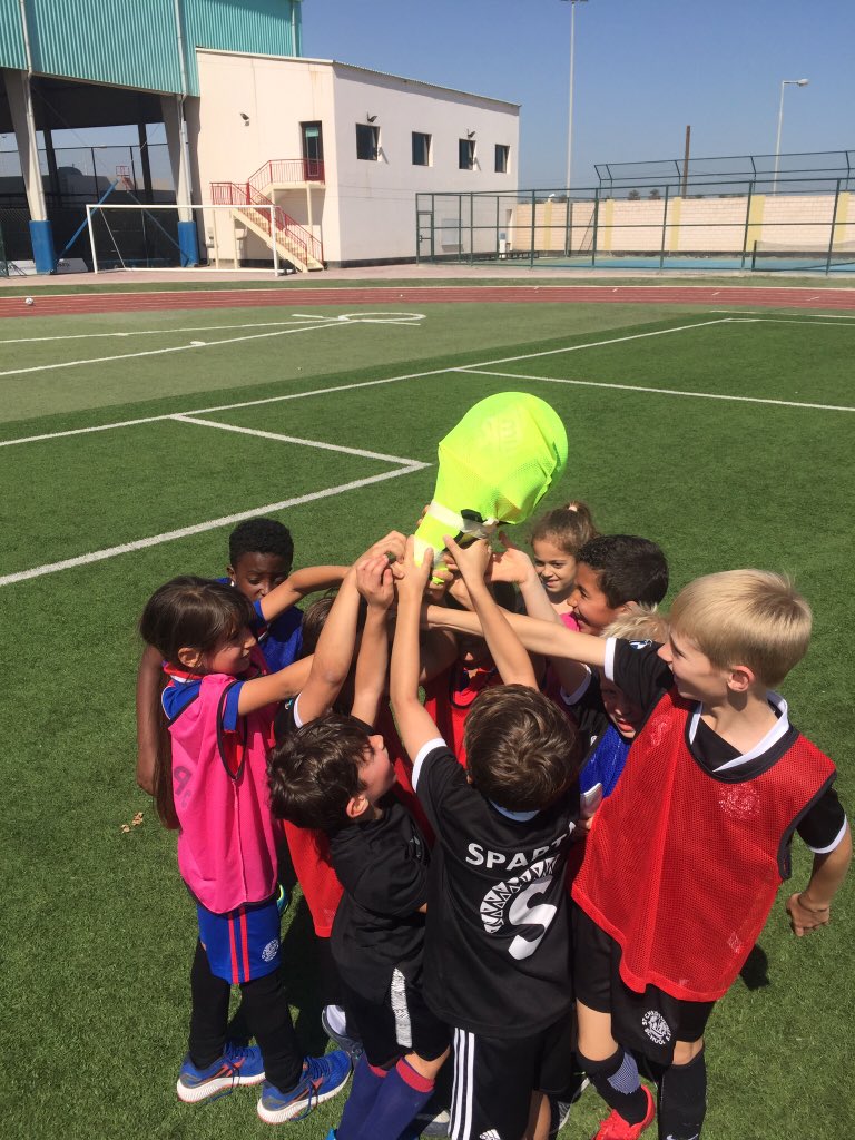 SPARTA_bh's tweet photo. Our U'8 and U'9 footballers had a great morning yesterday, playing in their very own Mini World Cup! With the actual trophy being flown over from Germany...👀😉 #notafake 
Spain were the overall winners! #SPARTA @stchrisbahrain https://t.co/zYbjZrnOB5