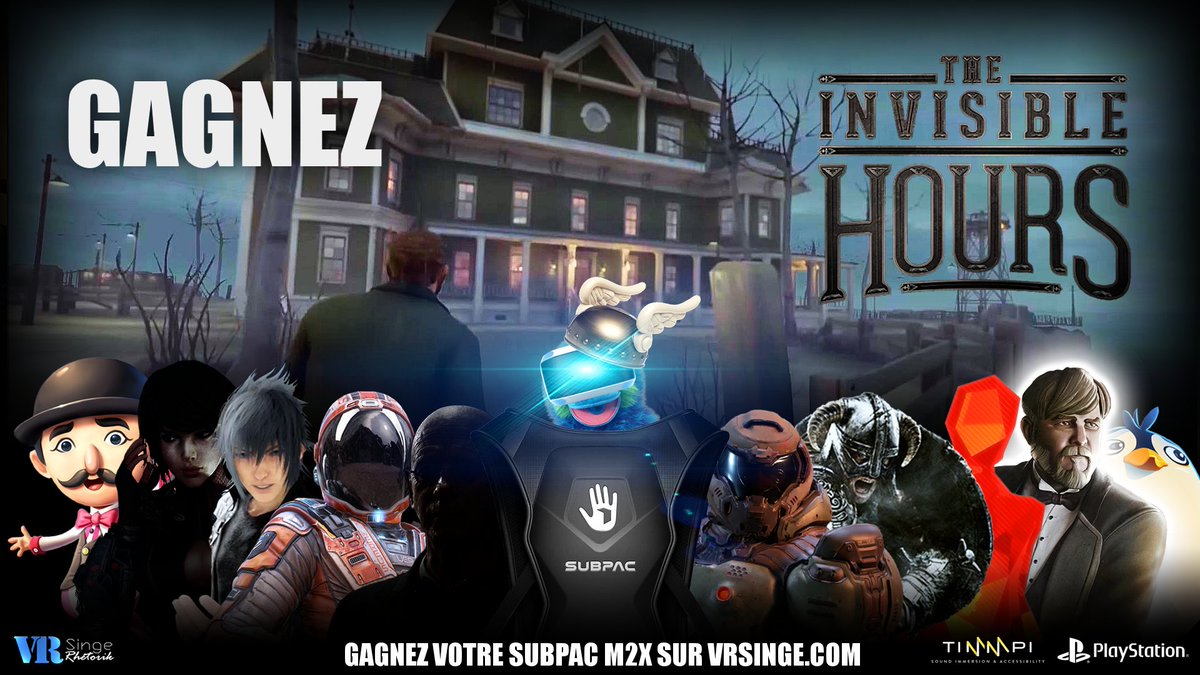VRSinge's tweet photo. - Concours PSVR Dingue #8 -
Un jeu The Invisible Hours offert par Tequila Works​ !
➡️ https://t.co/4BayOl4osz
- Autres concours | Accès directs -
SUBPAC M2X (389€) - Jusqu'au 10 avril
➡️ https://t.co/EiGLKvYgrW
... https://t.co/kQxrzlMDCu
