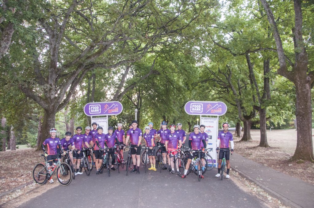 FoodbankVic's tweet photo. What a magnificent weekend in North East Victoria for #TheHungerRide - $60k raised to help us feed vulnerable Victorian children and their families. An enormous thanks to the incredible teams from @skybus_aus, Peters Ice Cream, Port of Melbourne, @Danone YoPro &amp; Prestige Foods 🙏 https://t.co/LkWnfY57fU