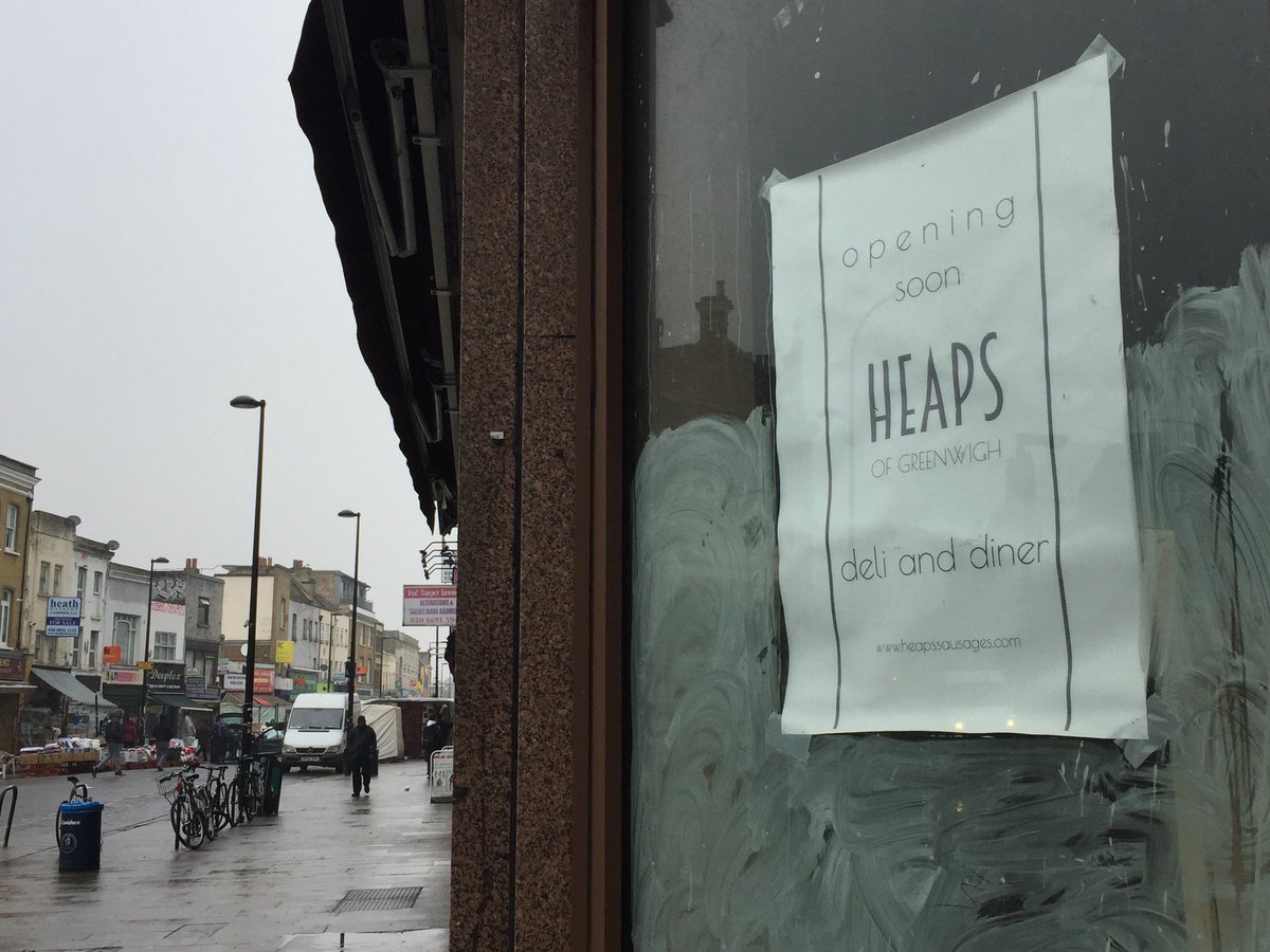 WeLoveDeptford's tweet photo. Little peak into what will be a new ‘deli &amp; diner’ from @HeapsSausages welcome to #Deptford 👋 https://t.co/us13eKfooA