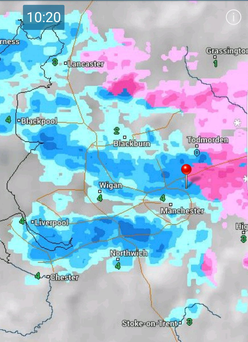 ChadWeather's tweet photo. Temperatures on the rise now as this band of rain, snow briefly for some, moves through pushing north. The thaw is underway which might lead to some localised flooding over the next 48 hours. #BacktotheNorm https://t.co/hwI0WLPrg7