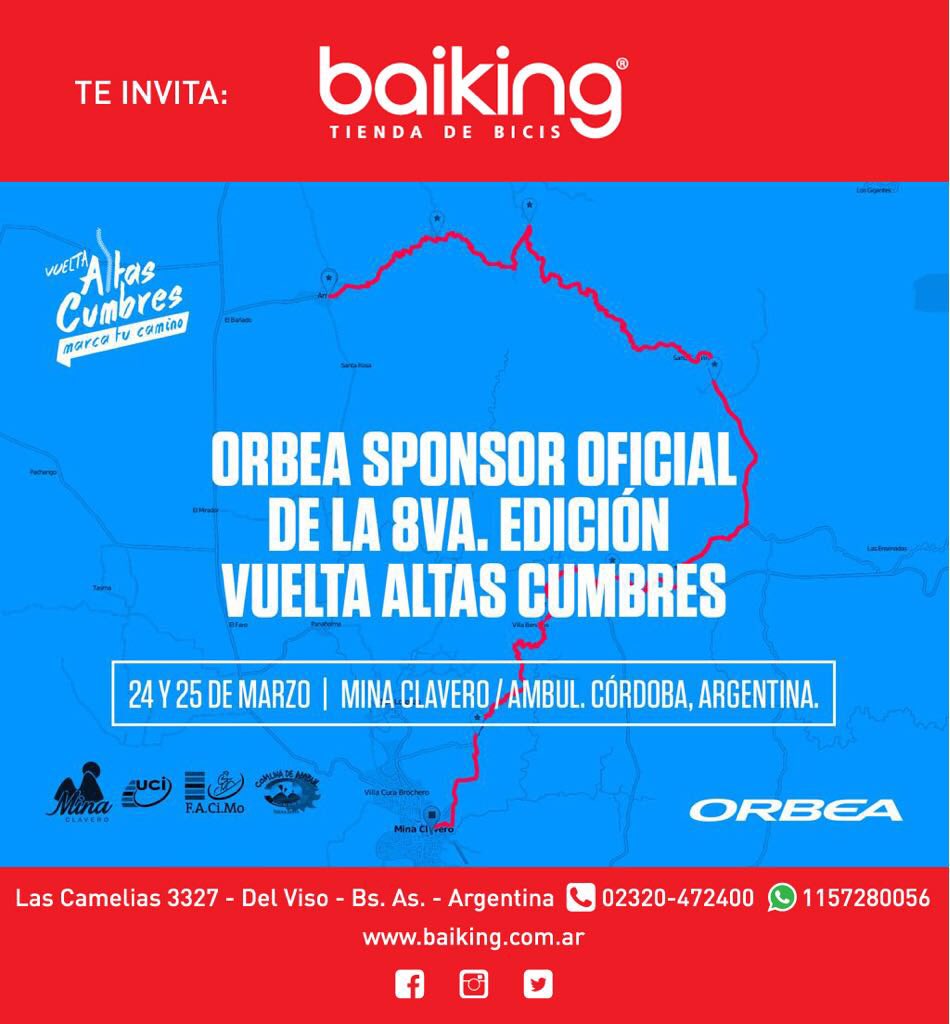 #altas cumbres una carrera donde la distancia la elegís vos! 30-82 o 120 kms de los mejores !
#baikingtiendadebicis