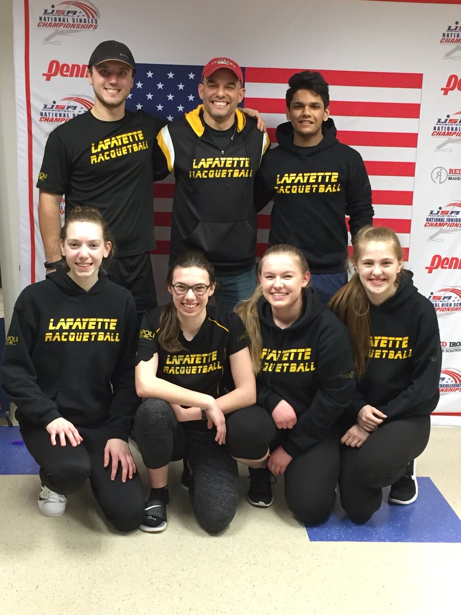 kjg04's tweet photo. Great Nationals for these senior Lafayette Racquetball players.  Thanks Coach Manny #racquetball #connectedlancer https://t.co/n3Uw7HJjCw