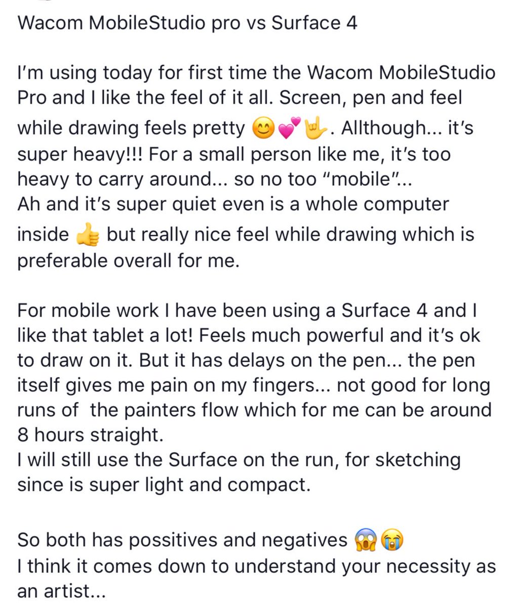 Killmondaygames's tweet photo. First thoughts of my mobile work gear Wacom vs Surface -Natalia #digitalartist #wacom #surface4 https://t.co/mXZOmrjaeH