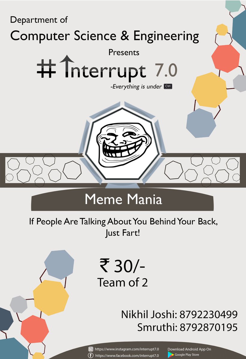 interrupt7_0's tweet photo. #interrupt7 #drait #computerscience #coding #design #departmentfest #festsofdrait #cse https://t.co/vU5J7vUkZF
