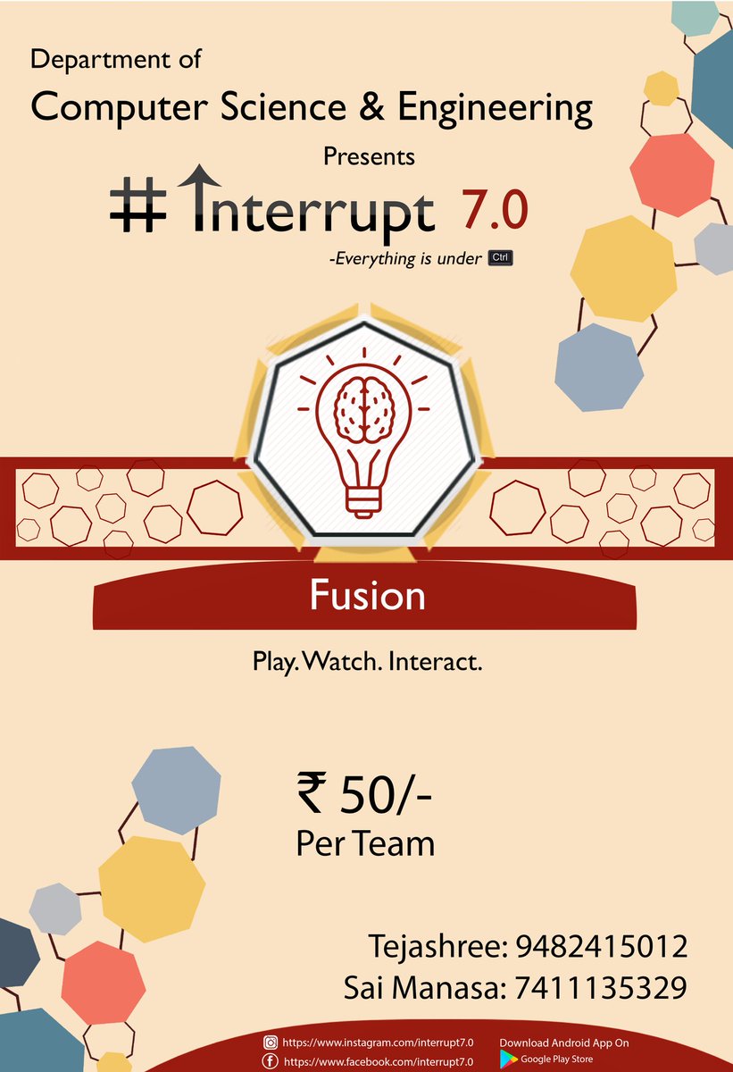 interrupt7_0's tweet photo. #interrupt7 #technofest #techculfest #festsofdrait #drait #departmentfest #departmentofcse #teamcse #festapp #coding #design #apps #festapp https://t.co/PS3xKi5pdn