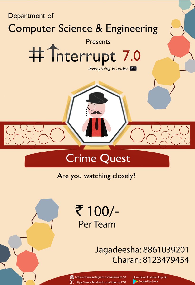 interrupt7_0's tweet photo. #interrupt7 #technofest #techculfest #festsofdrait #drait #departmentfest #departmentofcse #teamcse #festapp #coding #design #apps #festapp https://t.co/PS3xKi5pdn