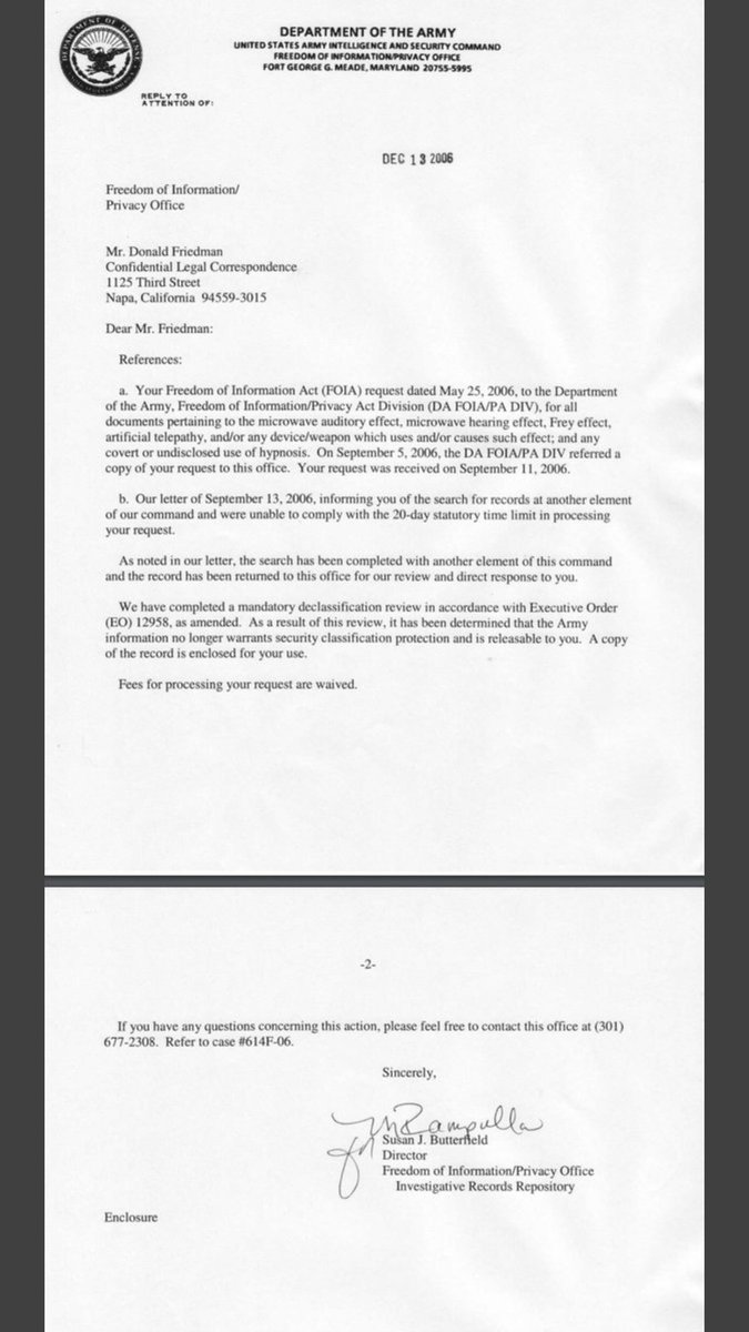 rpnsolutions's tweet photo. "Voices in Your Head" 2006 #DECLAS #FOIA #MicrowaveAuditoryEffect #MicrowaveHearingEffect #ArtificialTelepathy
"This technology could be developed to the point where words could be transmitted/heard like spoken word, only within the person's head"
#FreeTheInternet
#QAnon
@POTUS https://t.co/YFyhYYL5lG