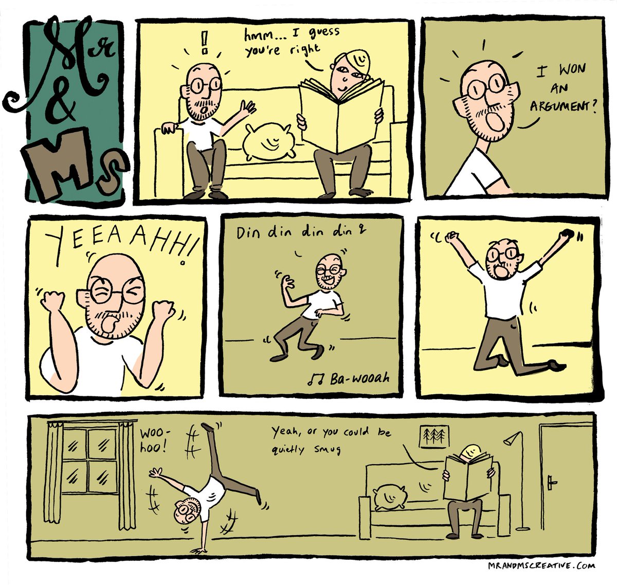 mrandmscreative's tweet photo. We've got those matching pair of mugs, one saying ‘Mr Right’ and the other ‘Mrs Always Right’.

However, Sarah admits that she’s not ALWAYS right. Maybe 99% of the time. Luckily, Jon is very gracious about that 1%…

#sundaymorning #webcomix #webcomics #webcomic #webcomicseries https://t.co/oKRAsmGG4c