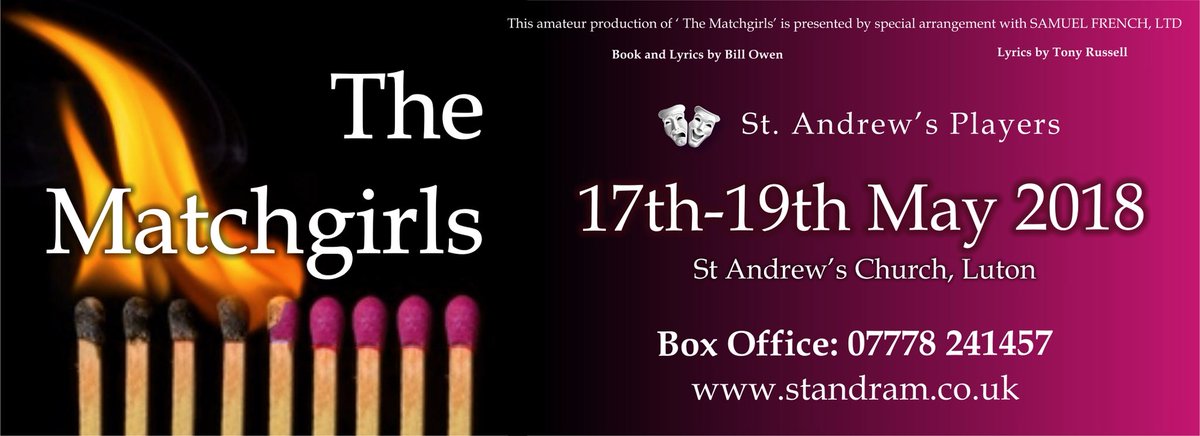 standrewsluton's tweet photo. tickets are now on sale for The Match Girls! https://t.co/qe42smFq5N https://t.co/LcSy5C94Sw