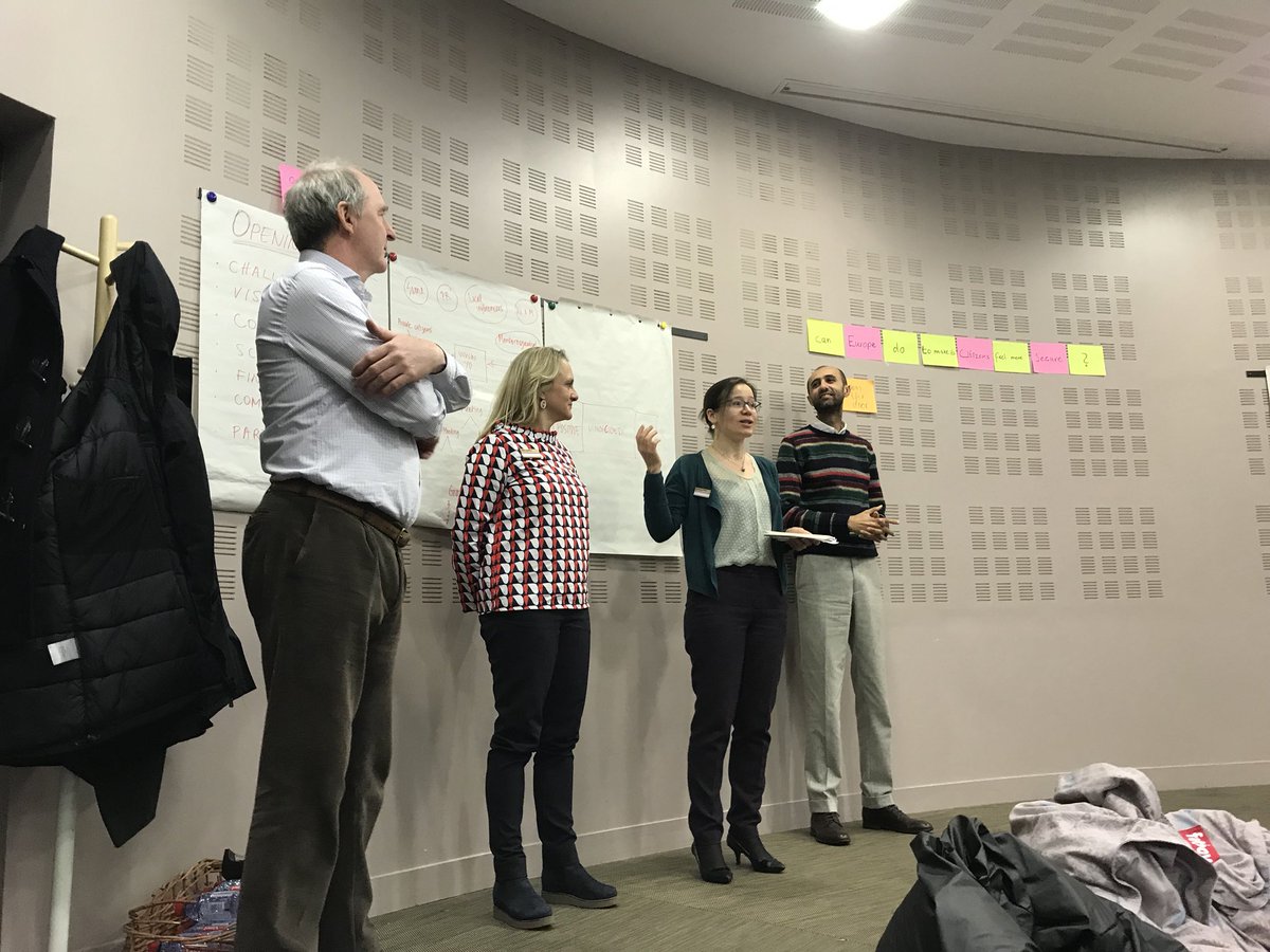 arminpialek's tweet photo. The four musketeers orwsenting their scaling plan for the #OpenTheDoor programm fighting alienation @bmwfoundation #EuropeanTable https://t.co/yP4lwneJJr