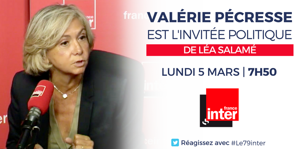 SoyonsLibres's tweet photo. 📣@vpecresse est l'invitée de @LeaSalame sur @franceinter🎙 ce lundi 5 mars à 7h50

Réagissez en direct avec #Le79inter et #SoyonsLibres📲 https://t.co/nkjUUccZ2O
