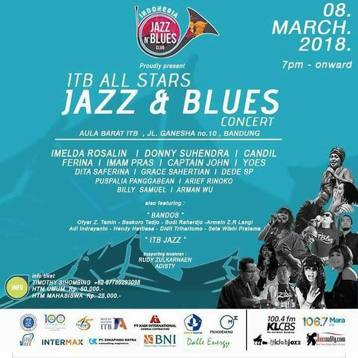 deelestari's tweet photo. Bandung! Bakal ada ITB Jazz &amp; Blues Concert tgl 8 Maret. Dan, bakal ada kakak saya @imeldarosalin ikut perform 😄 #sayangkakak. Silakan simak poster ini: https://t.co/WStLpuVjDB