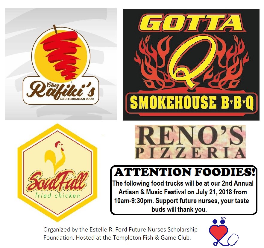 Feeling Hungry? These fabulous foodtrucks will be joining us for our 2nd Annual Art &amp; Music Festival, held in July. We'll see you there!