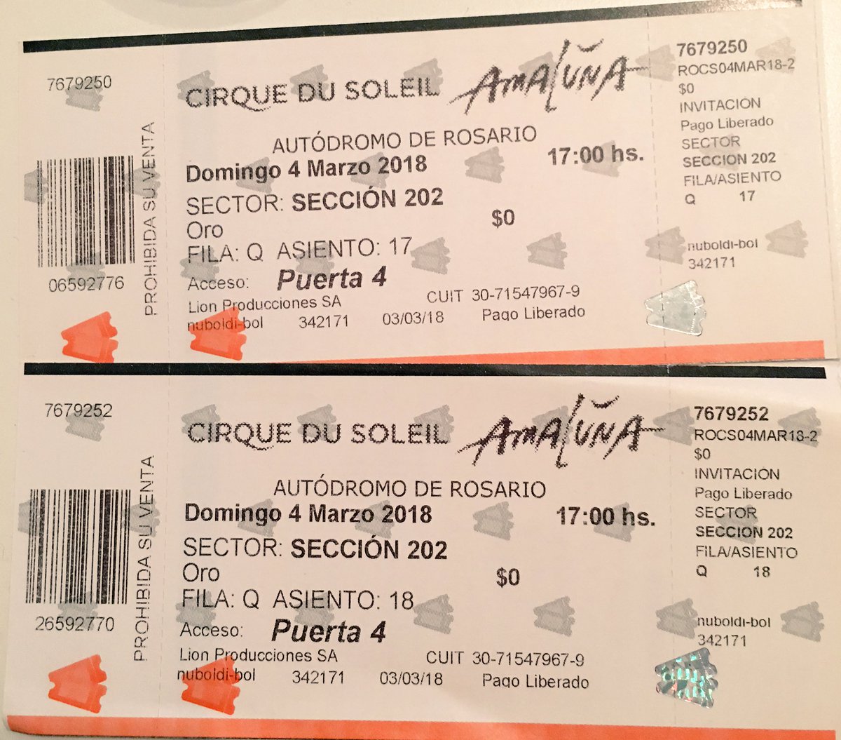 gastonabiad's tweet photo. Entre todos los que hagan ❤️ + RT sorteo una entrada para ver Amaluna de Cirque du Soleil hoy a las 17 en Rosario 15:30 doy en nombre https://t.co/qa7vqUGfRv