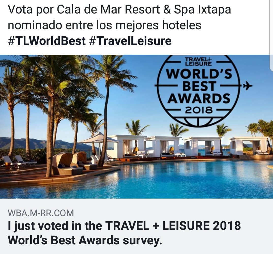 alain_derouin's tweet photo. https://t.co/T09wUsMhiY
Vota por Cala de Mar Resort & Spa Ixtapa nominado entre los mejores hoteles #TLWorldBest #TravelLeisure @CaladeMarResort @JavierAluni #Mexico #traveler #Turismo #IxtapaZihuatanejo #Ixtapa #Mexicodestinations #VisitIxtapa @VisitGuerreroMx https://t.co/mocL5dYfxz